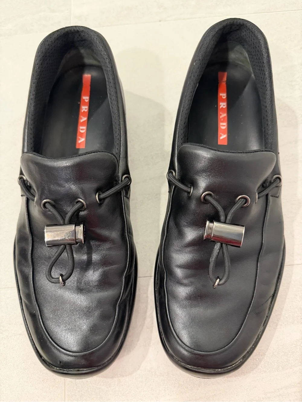 Prada | Shoes | Rare Prada Sport Black Leather Loafers With  display picture 3